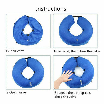 Grey Pet Dog Inflatable Soft Healing Collar Cone Wound Medical Cat Protective Jackets - Aimall
