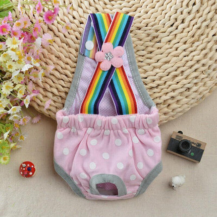 Female Pet Dog Cat Puppy Pant Menstrual Sanitary Nappy Diaper Wrap Underwear Pink - Aimall
