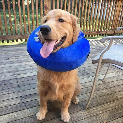 Grey Pet Dog Inflatable Soft Healing Collar Cone Wound Medical Cat Protective Jackets - Aimall