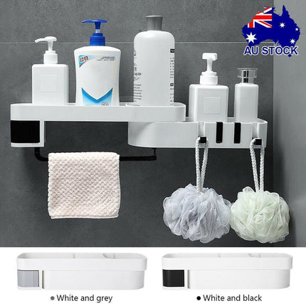 Corner Shower Caddy Bathroom Storage Shelf Rack Basket Organiser Tidy Tray Gray - Aimall