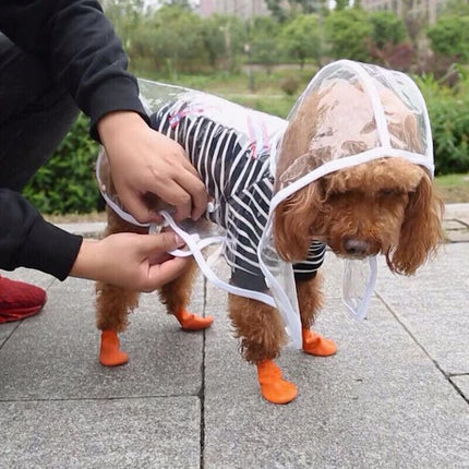 Puppy Waterproof Pet Dog Raincoat Jacket Clothes Vest Rain Coat Outdoor Hoodies White - Aimall