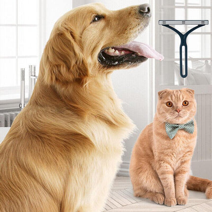 Lint Remover Pet Dog Cat Hair Fur Cleaning Clothes Mat Sofa Fuzz Brush Shaver Navy - Aimall