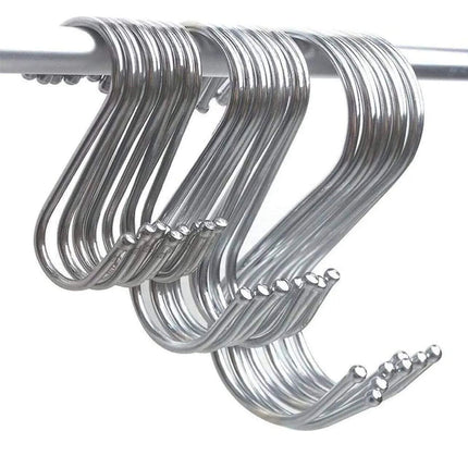 8cm Stainless Steel S Shape Hooks Kitchen Hanger Rack Clothes Hanging Plant Holders - Aimall