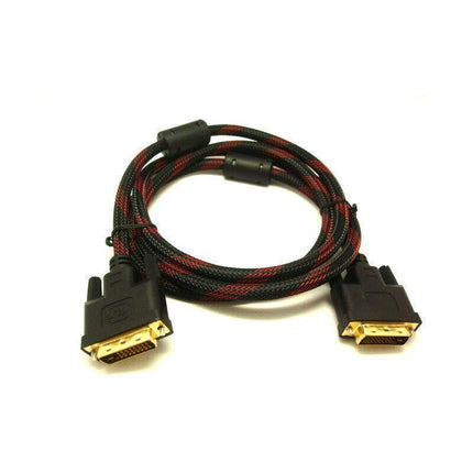 DVI Braided Cable Male DVI-D for LCD Monitor Computer PC Projector DVD Cord Lead - Aimall