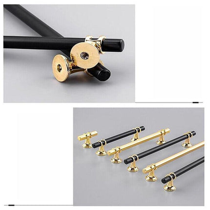 Black+Gold Design Kitchen Cabinet Handles Drawer Bar Handle Pull 96 128 160 192 320MM - Aimall