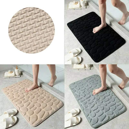 40x60CM 3D Super Absorbent Non-slip Floor Mat Quick Drying Bathroom Rug Balcony Carpet - Aimall