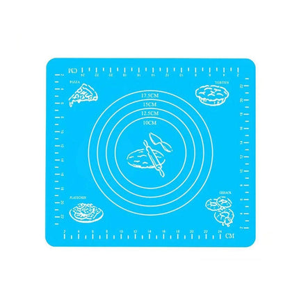 Blue Reusable Non-Stick Silicone Rolling Dough Mat Cake Pastry Baking Fondant Sheet - Aimall