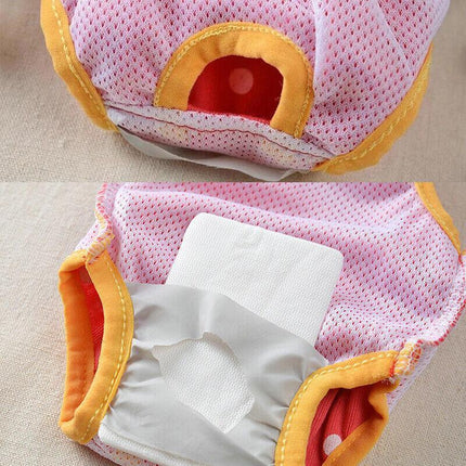Female Pet Dog Cat Puppy Pant Menstrual Sanitary Nappy Diaper Wrap Underwear Pink - Aimall