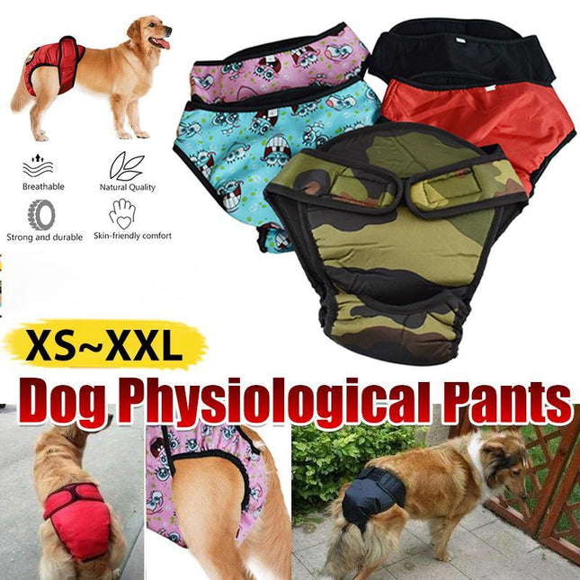 Washable Female Pet Dog Cat Nappy Diaper Physiological Pants Panties Underwear Blue - Aimall
