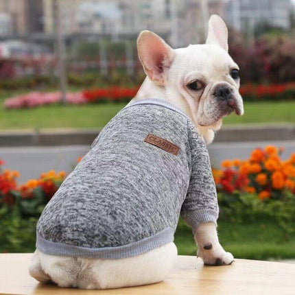 M Size Cute Pet Dog Warm Jumper Sweater Clothes Cat Knitted Coat Winter - Aimall