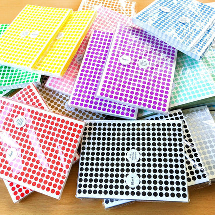 Grey Assorted Sizes Colour Sticker Dots Adhesive Round Labels Circular Spot Scrapbook - Aimall