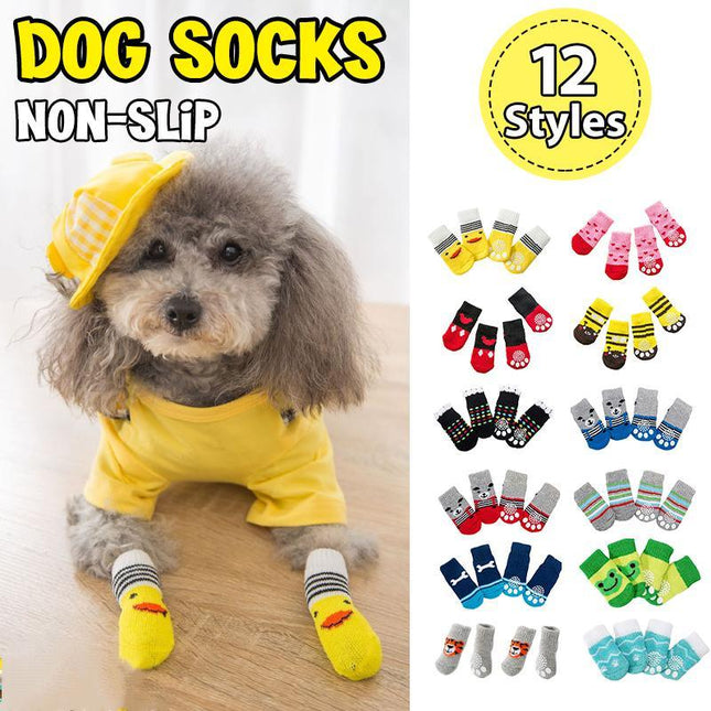 Dog Socks Non-Slip Grip Slip Anti-Skid - Puppy Cat Pet Shoes Slippers M Size - Aimall