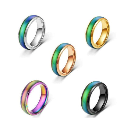 Size 6 Mood Sensing Color Changing Ring Temperature Control Thermochromic Rings - Aimall