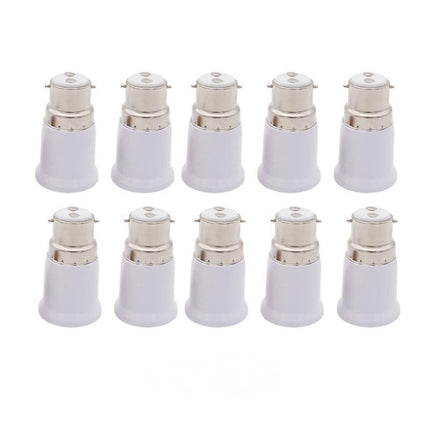 4/10x B22 To E27 Light Socket Adapter Bayonet Lamp Base To Edison E27 Bulb Screw - Aimall