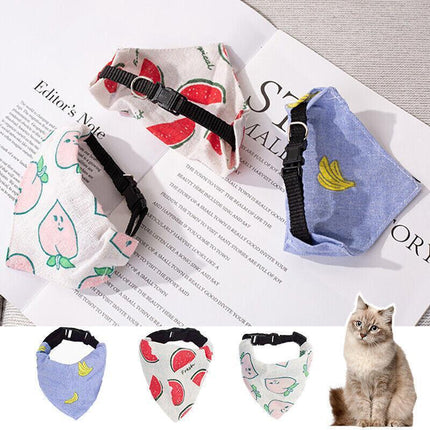 Pet Bandana-Style Collar Saliva Towel Adjustable for Cat Kitten Dog Puppy S Size - Aimall