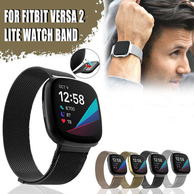 For Fitbit Versa 2 Lite Watch Band Strap Sports Metal Wristband Replacement Large - Aimall