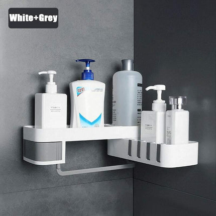 Corner Shower Caddy Bathroom Storage Shelf Rack Basket Organiser Tidy Tray Gray - Aimall