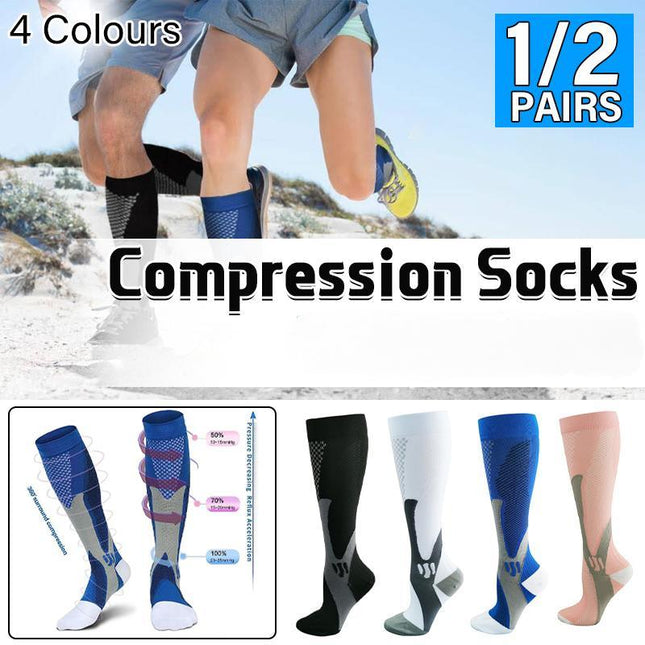 Compression Socks Copper Medical Stockings Travel Running Anti Fatigue Unisex XXL - Aimall