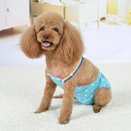 Female Pet Dog Cat Puppy Pant Menstrual Sanitary Nappy Diaper Wrap Underwear Pink - Aimall