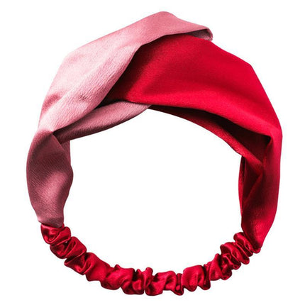 Women Chiffon Floral Print Headband Fashion Bohemian Elastic Cross Hair Bands - Aimall