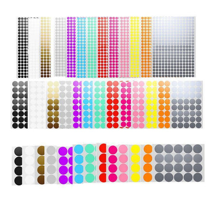 Yellow Assorted Sizes Colour Sticker Dots Adhesive Round Labels Circular Spot Scrapbook - Aimall