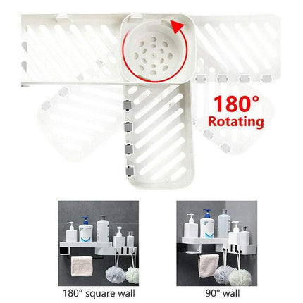 Corner Shower Caddy Bathroom Storage Shelf Rack Basket Organiser Tidy Tray Gray - Aimall