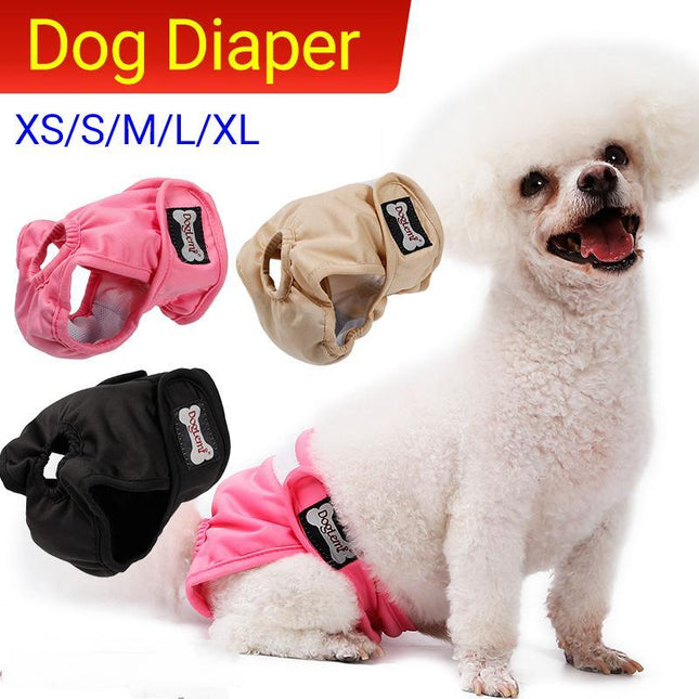 Female Dog Puppy Nappy Diapers Wrap Band Sanitary Pants Underpants XS-XL OZ Pink - Aimall