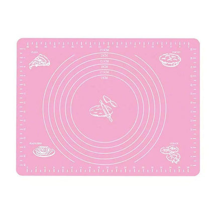Pink Reusable Non-Stick Silicone Rolling Dough Mat Cake Pastry Baking Fondant Sheet - Aimall