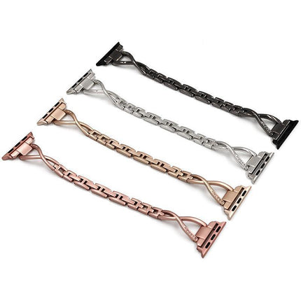Apple Watch Series 6 5 4 3 2 SE Bling Stainless Steel Bracelet iWatch Band Strap 42/44/45MM - Aimall