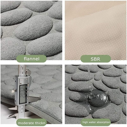 40x60CM 3D Super Absorbent Non-slip Floor Mat Quick Drying Bathroom Rug Balcony Carpet - Aimall