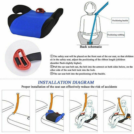 Car Booster Seat Chair Cushion Pad For Toddler 4-12 years Children 15-36kg Kids - Aimall