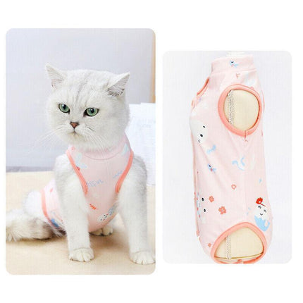 Pet Cat Postoperative Recovery Suit Pet Surgery Clothing Sterilization Weaning Pink - Aimall