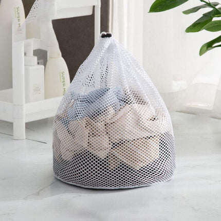 Drawstring Laundry Wash Bag Fine or Coarse Mesh Lingerie Delicate Clothes L - Aimall