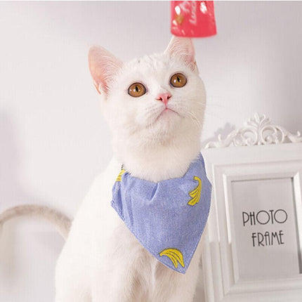 Pet Bandana-Style Collar Saliva Towel Adjustable for Cat Kitten Dog Puppy S Size - Aimall