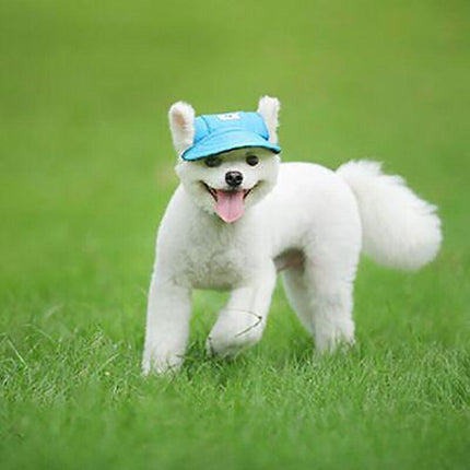 Dog Baseball Cap Outdoor Pet Sun Hat Summer Canvas Visor Puppy L - Aimall
