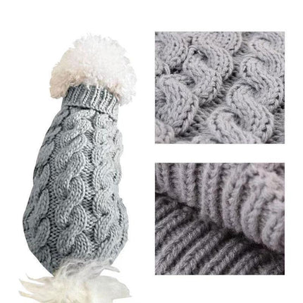 Puppy Dog Jumper Winter Warm Knitted Sweater Pet Clothes Small Dogs Coat Thermal L Size - Aimall