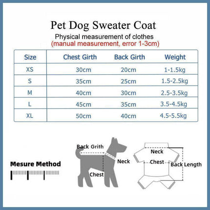 M Size Cute Pet Dog Warm Jumper Sweater Clothes Cat Knitwear Knitted Coats Winter - Aimall