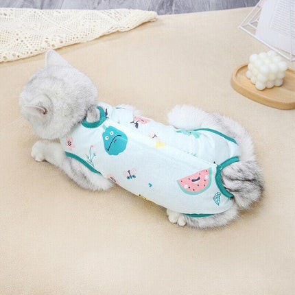 Pet Cat Postoperative Recovery Suit Pet Surgery Clothing Sterilization Weaning Yellow - Aimall