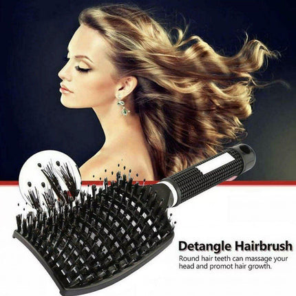 Detangle Nylon Boar Bristle Brush Hairbrush Smooth Hair Head Scalp Massage Comb - Aimall