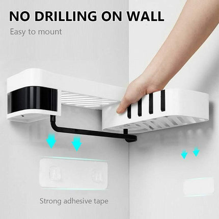 Corner Shower Caddy Bathroom Storage Shelf Rack Basket Organiser Tidy Tray Gray - Aimall