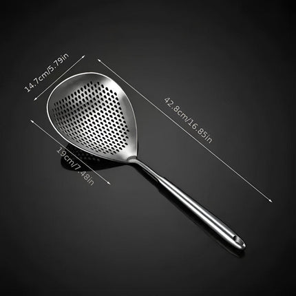 304 Stainless Steel Kitchen Colander Long Handle Noodle Dumpling Strainer Spoon