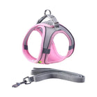 Pet Dog Harness Adjustable Reflective Breathable Outdoor Collars Strap Cat Leash Pink - Aimall