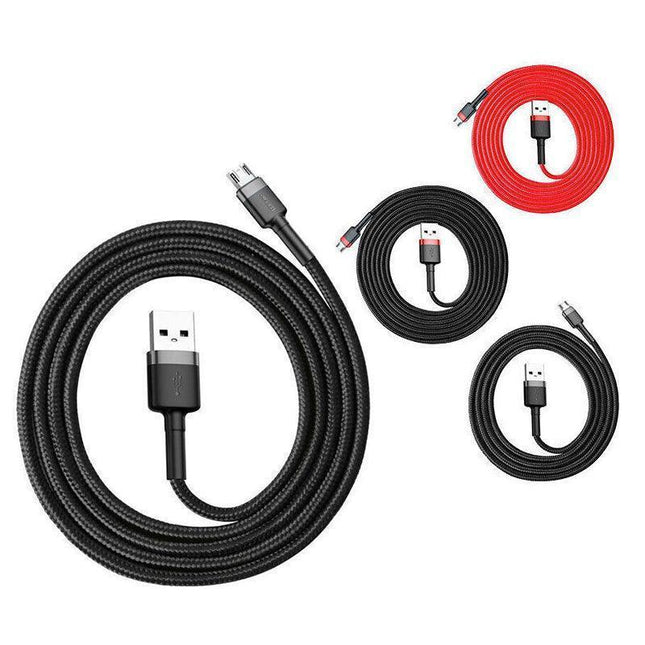 Baseus Micro USB 2.4A Fast Charging & Data Sync Cable Cord For Android Samsung 2PCS 2M - Aimall