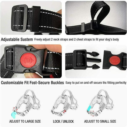 L Size No-pull Dog Harness Pet Puppy Large Dog Vest Adjustable Padded Handle - Aimall