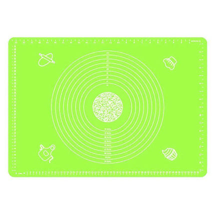 Green Reusable Non-Stick Silicone Rolling Dough Mat Cake Pastry Baking Fondant Sheet - Aimall