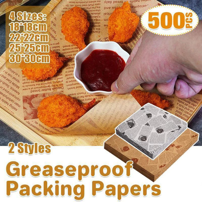 500PCS Food Wrapping Paper Oilpaper Greaseproof Baking Sandwich Packing Papers White Kraft - Aimall