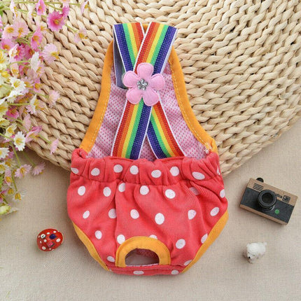 Female Pet Dog Cat Puppy Pant Menstrual Sanitary Nappy Diaper Wrap Underwear Pink - Aimall