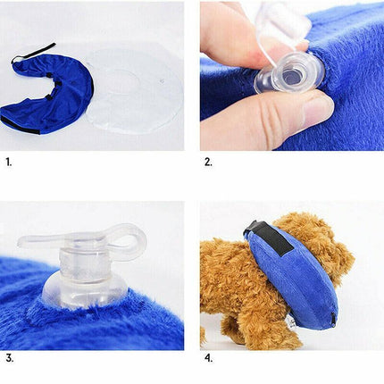 Grey Pet Dog Inflatable Soft Healing Collar Cone Wound Medical Cat Protective Jackets - Aimall