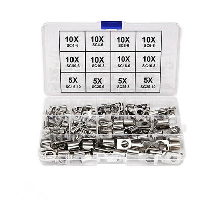 240Pcs 4WD Cable Lug Ring Battery Copper Tube Connector Kits Terminal Crimper - Aimall