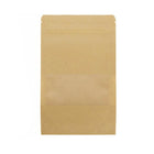 10-200x 9*14+3cm Stand Up Bag Kraft Paper Seal Packaging Window Zip Lock Pouch - Aimall